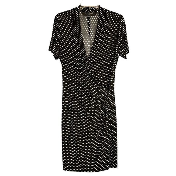 Norma Kamali Womens Polka‎ Dot Baby Dot Faux Wrap Dress Size Large Y2K Whimsical - Picture 1 of 11